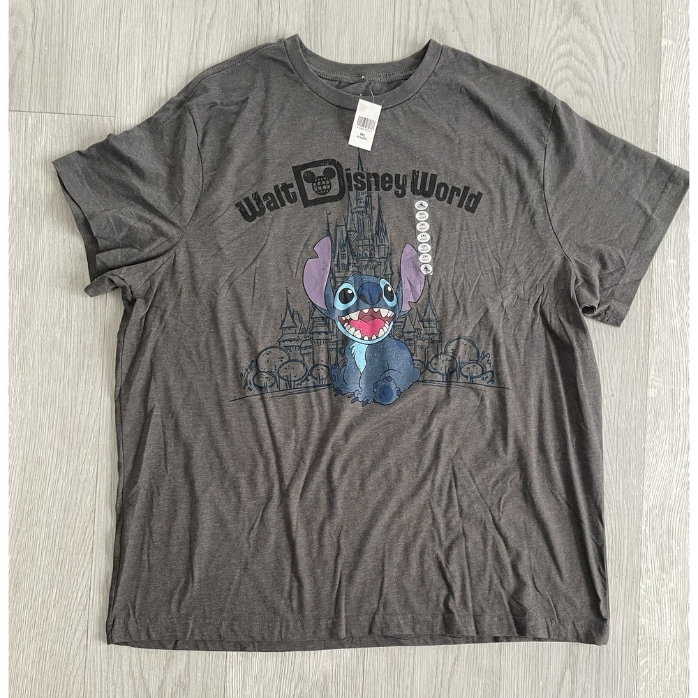 NEW Walt Disney World - Stitch in Front of Castle - Adult Grey T-Shirt Size XXL